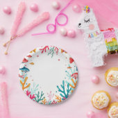 Lebhafter tropischer Fischkorallenmeer | Farbenfro Pappteller (Party)