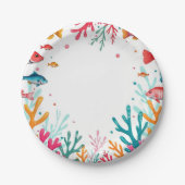 Lebhafter tropischer Fischkorallenmeer | Farbenfro Pappteller (Vorderseite)