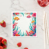 Lebhafter tropischer Fischkorallenmeer | Farbenfro Serviette (Beispiel)