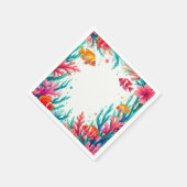 Lebhafter tropischer Fischkorallenmeer | Farbenfro Serviette (Ecke)