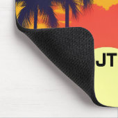 Lebhafter tropischer Sonnenuntergang Retro-80er Mousepad (Ecke)