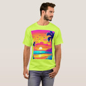 Lebhafter tropischer Sonnenuntergang T-Shirt (Vorne ganz)
