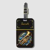 Lebhafter Trumpet und Hinweise auf schwarz Gepäckanhänger (Vorderseite Vertikal)