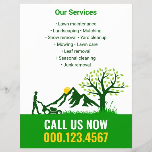 Lebhafter und Beruflicher Rasen und Landschaftsblä Flyer (Hinten)