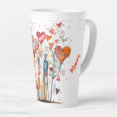 Lebhafter und farbenfroher Valentinstag Milchtasse (Rechte Ecke)