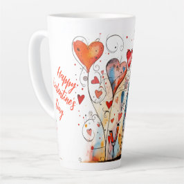 Lebhafter und farbenfroher Valentinstag Milchtasse
