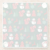 Lebhafter und fröhlicher Weihnachts-Untersetzer Glasuntersetzer (Rückseite)