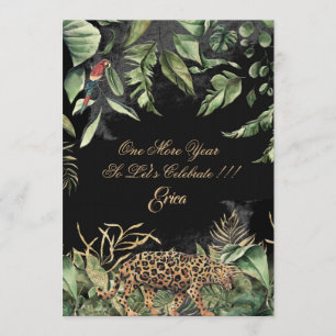 Lebhafter und fünfzigster Jungle Leopard Geburtsta Einladung