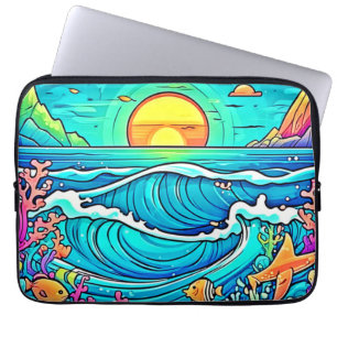 Lebhafter Unterwasser-Sonnenuntergang Laptopschutzhülle