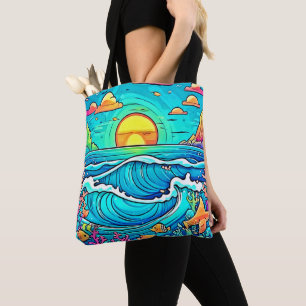 Lebhafter Unterwasser-Sonnenuntergang Tasche
