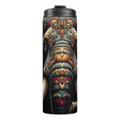 Lebhafter Verzierter Elefantenkopf: Frische Farben Thermosbecher (Vorderseite)
