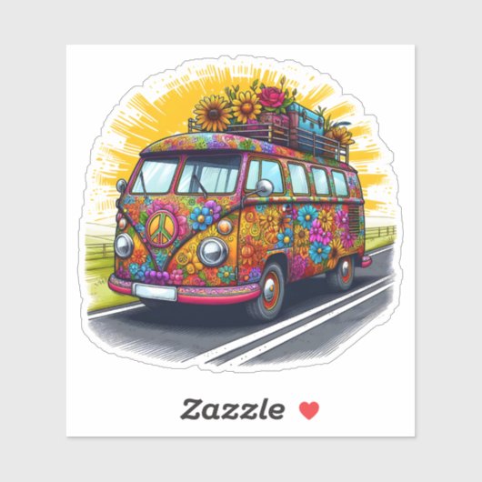 Lebhafter Vintager Blume Aufkleber (Blatt)