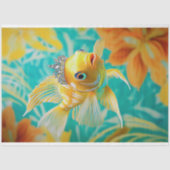 Lebhafter Vintager Blumenfisch Seidenpapier (Vorderseite)