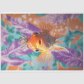 Lebhafter Vintager Blumenfisch Seidenpapier (Vorderseite)