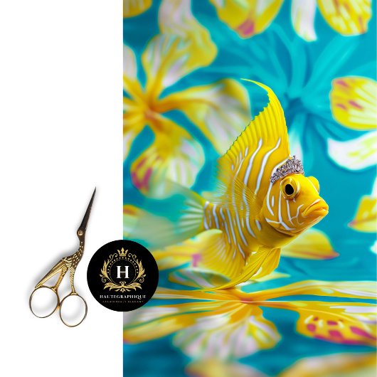 Lebhafter Vintager Blumenfisch Seidenpapier