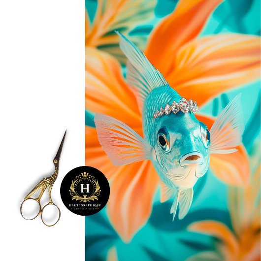 Lebhafter Vintager Blumenfisch Seidenpapier