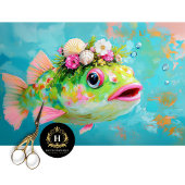 Lebhafter Vintager Blumenfisch Seidenpapier