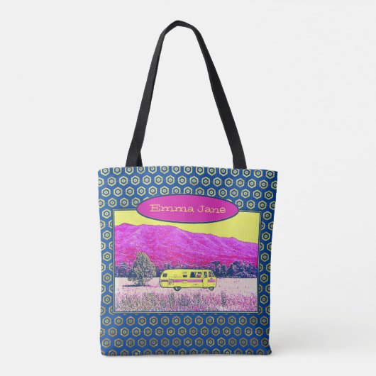 Lebhafter Vintager Camper Van Travel Tasche (Rückseite)