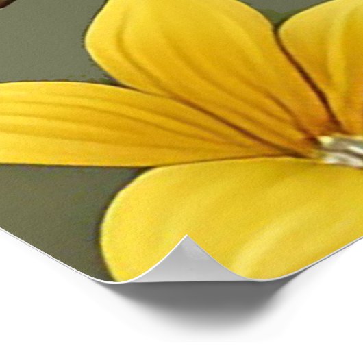 Lebhafter Vogel am Zweig Poster (Ecke)