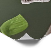 Lebhafter Vogel am Zweig Poster (Ecke)