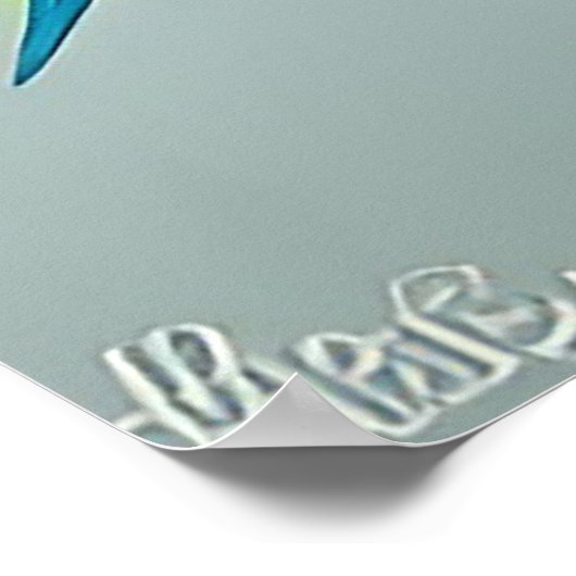 Lebhafter Vogel am Zweig Poster (Ecke)