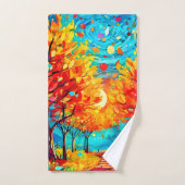 Lebhafter Waldweg zum Mond Badhandtuch Set (Handtuch)