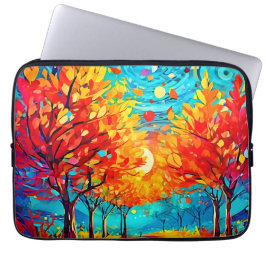 Lebhafter Waldweg zum Mond Laptopschutzhülle