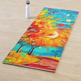 Lebhafter Waldweg zum Mond Yogamatte