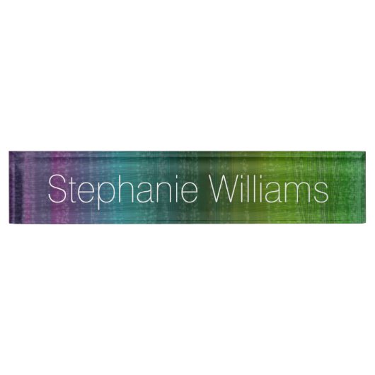 Lebhafter Watercolor Abstrakt Stripes Individuelle Namensplakette (Vorderseite)