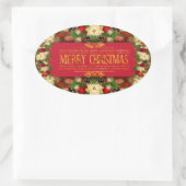 Lebhafter Weihnachtsaufkleber Ovaler Aufkleber (Tasche)