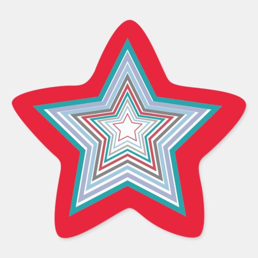 Lebhafter Weihnachtsstar Stern-Aufkleber (Vorderseite)