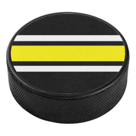 Lebhafter, weißer Streifen schwarzer Hintergrund Eishockey Puck
