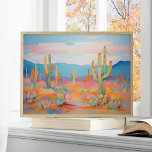 Lebhafter Western Malerei Cactus Desert Art Poster<br><div class="desc">Bringen Sie den Geist der Wüste in Ihren Raum mit diesem lebendigen Kakteen-Kunstposter. Mit seinen kühnen Farben und dem Charme des Westerns vereint es die wilde Schönheit der Wüstenlandschaften und ist somit eine bemerkenswerte Ergänzung zu allen Zimmern,  die eine Touch des Wilden Westens suchen.</div>