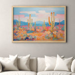 Lebhafter Western Malerei Cactus Desert Art Poster<br><div class="desc">Bringen Sie den Geist der Wüste in Ihren Raum mit diesem lebendigen Kakteen-Kunstposter. Mit seinen kühnen Farben und dem Charme des Westerns vereint es die wilde Schönheit der Wüstenlandschaften und ist somit eine bemerkenswerte Ergänzung zu allen Zimmern,  die eine Touch des Wilden Westens suchen.</div>
