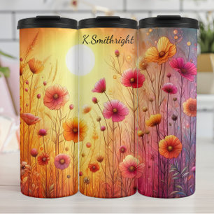 Lebhafter Wildblume Thermosbecher