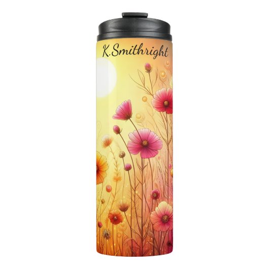 Lebhafter Wildblume Thermosbecher (Vorderseite)