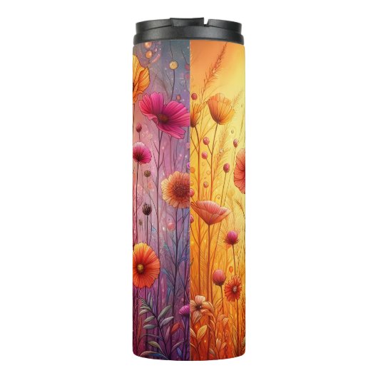 Lebhafter Wildblume Thermosbecher (Rückseite)