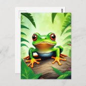 Lebhafter Wildlife Frog Postkarte (Vorne/Hinten)