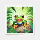 Lebhafter Wildlife Frog Serviette (Vorderseite)