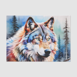 Lebhafter Wolf im Schnee Seidenpapier