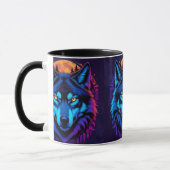 Lebhafter Wolf Stare Wildlife Fierce Blick Tasse (Links)