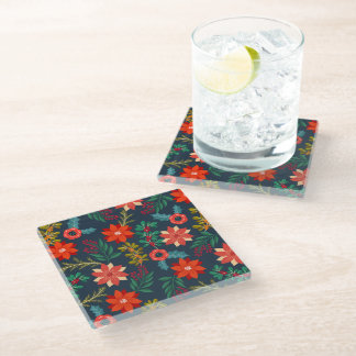 Lebhafter Xmas floraler Untersetzer