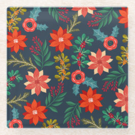 Lebhafter Xmas floraler Untersetzer