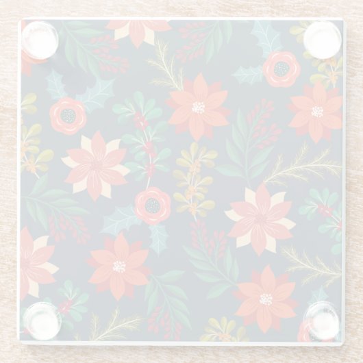 Lebhafter Xmas floraler Untersetzer (Rückseite)