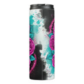 Lebhafter Zucker-Schädel Thermosbecher (Rückseite)