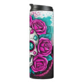 Lebhafter Zucker-Schädel Thermosbecher (Nach rechts gedreht)