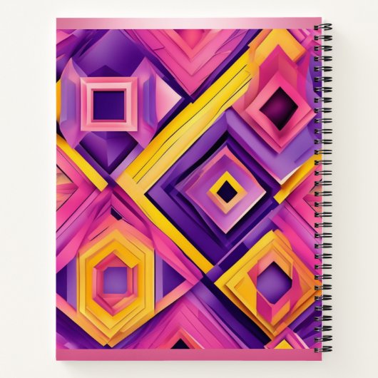 Lebhaftes 3D-geometrisches Notebook Notizblock (Rückseite)