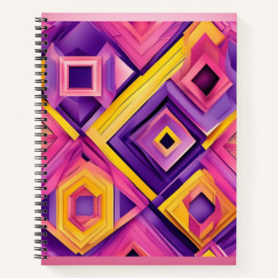 Lebhaftes 3D-geometrisches Notebook Notizblock