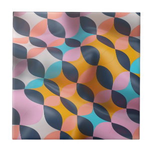 Lebhaftes 3D Petal Geometry Muster in fett Farben Fliese