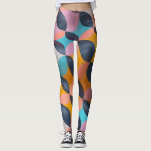 Lebhaftes 3D Petal Geometry Muster in fett Farben Leggings